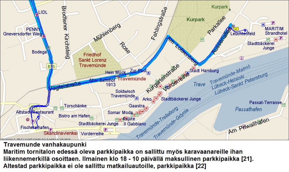 Molemmat parkkipaikat ovat sallittuja linja-autoille mutta vasemman puoleinen [22] on ilmainen linja-autoille